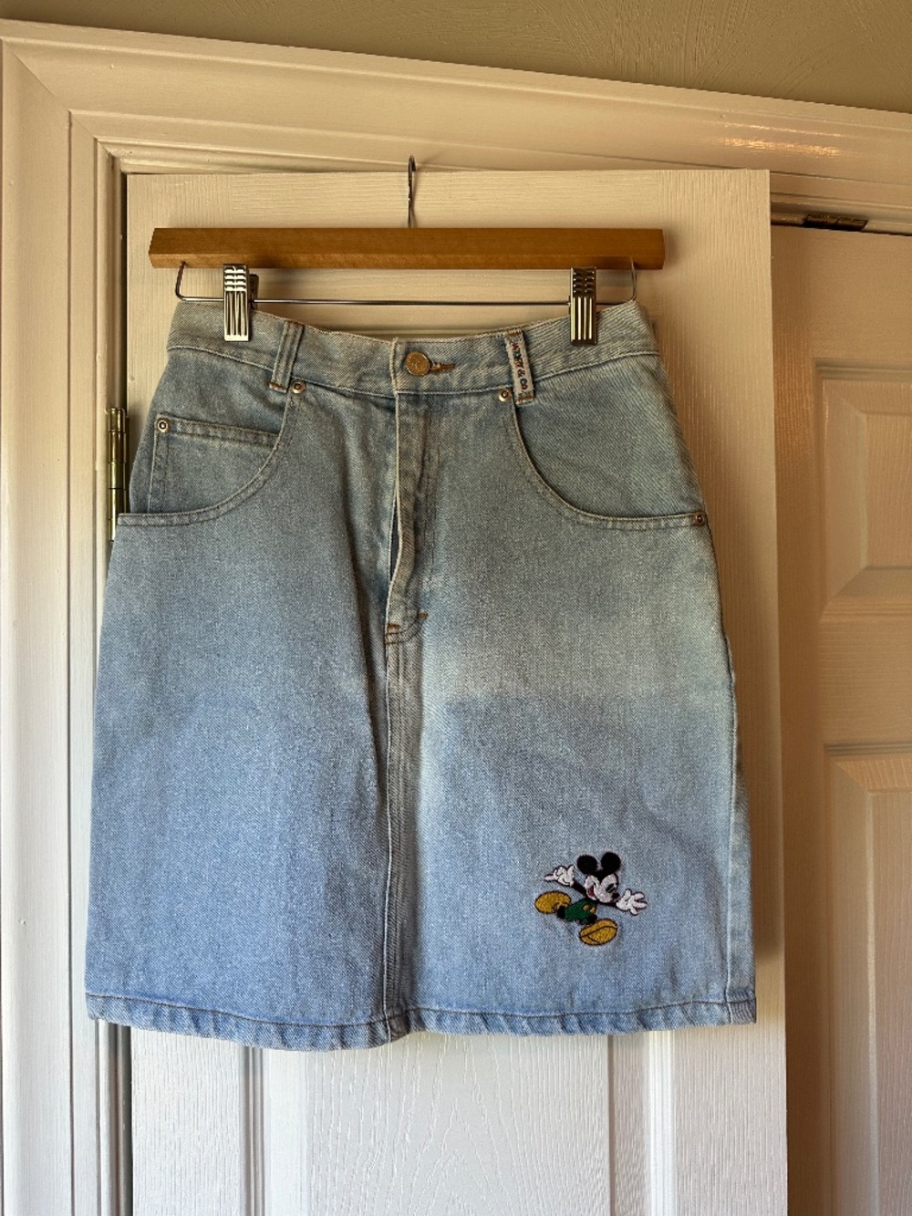 Vintage Disney Mickey & Co Mickey Minnie Denim Skirt Girls 14 Y2K